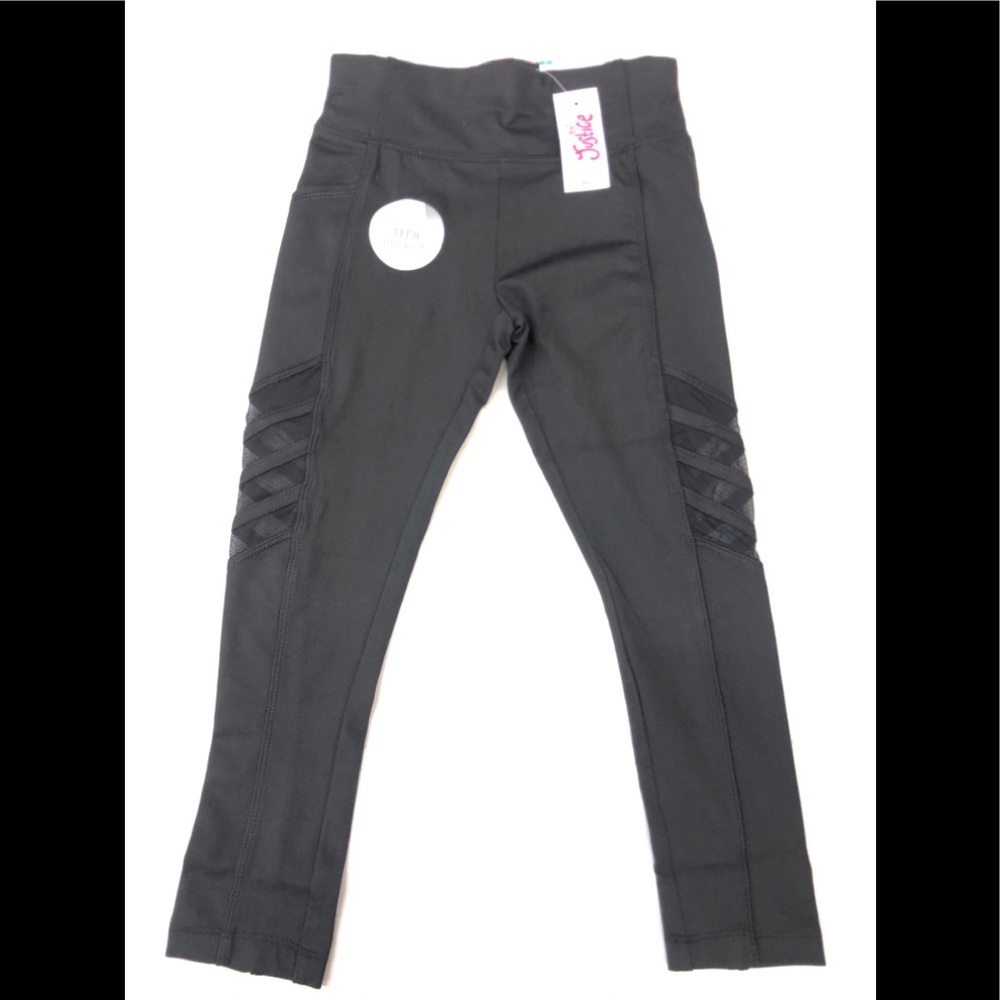 New! Justice little girls mesh stripe ankle leggings